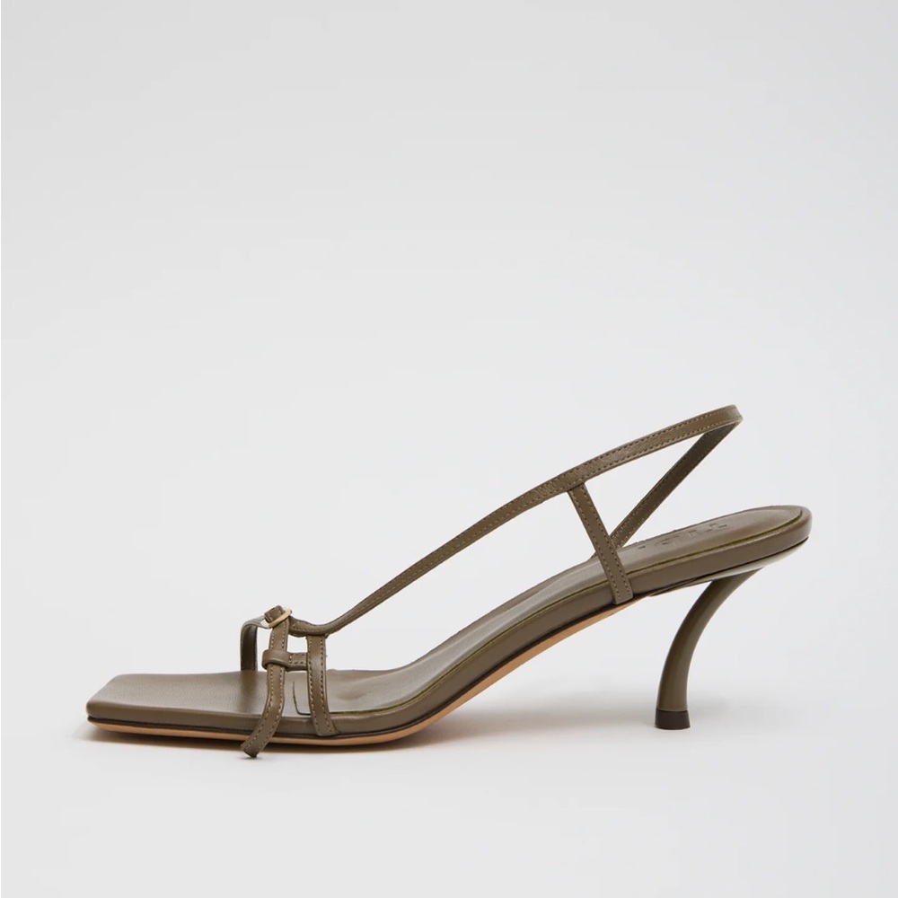 Tibi Kendrick Sandal - Taupe Strappy Heels Sandals